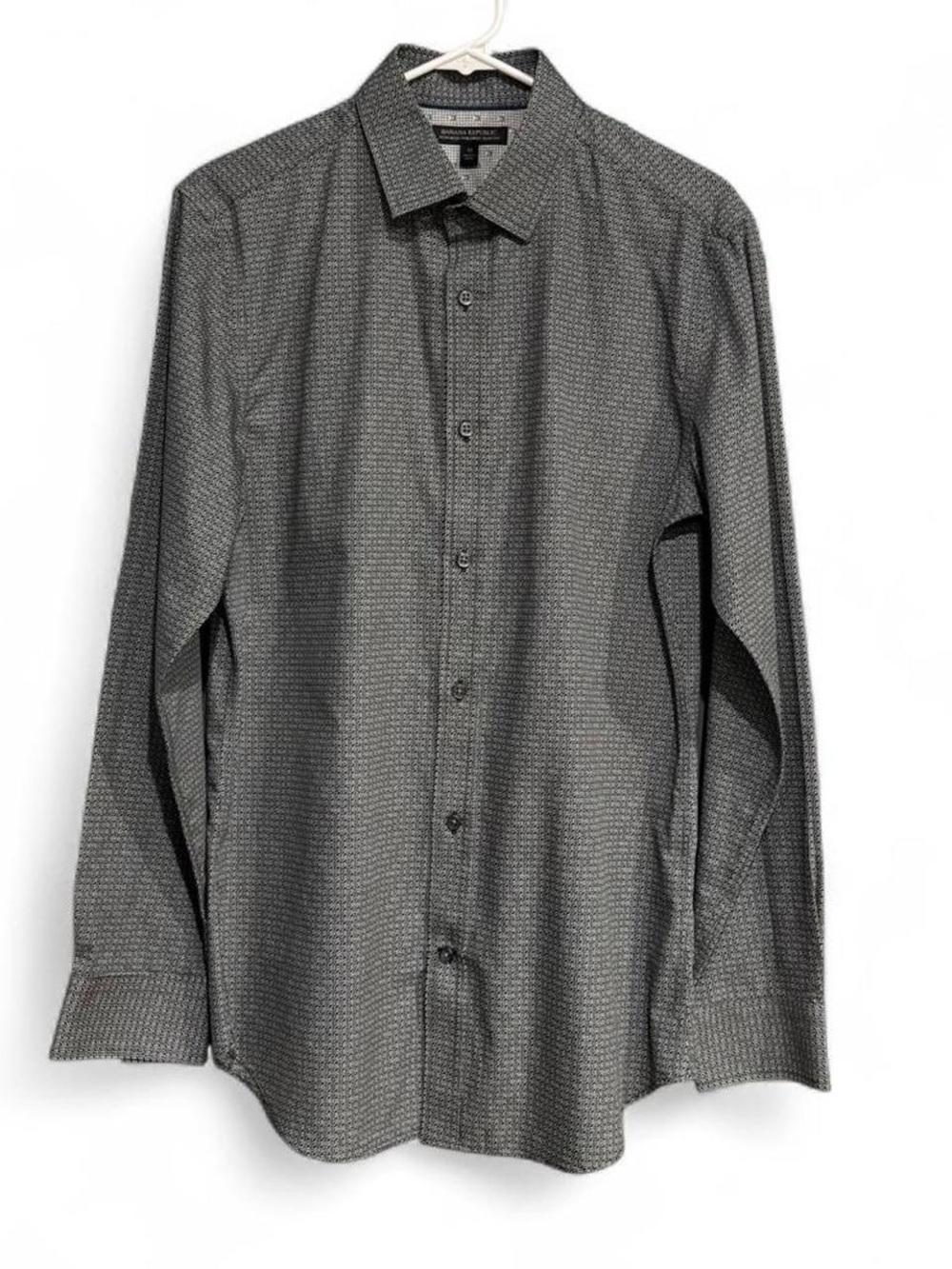Banana Republic Tailored Slim Fit Long Sleeve Polo Dress Shirt Size M 15-15 1/2